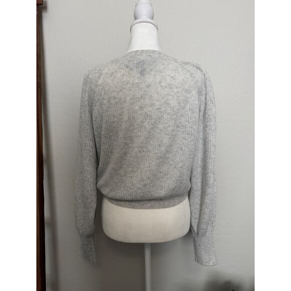 White House Black Market- Puffed-Sleeve grey Sweater, Size M - Picture 4 of 6